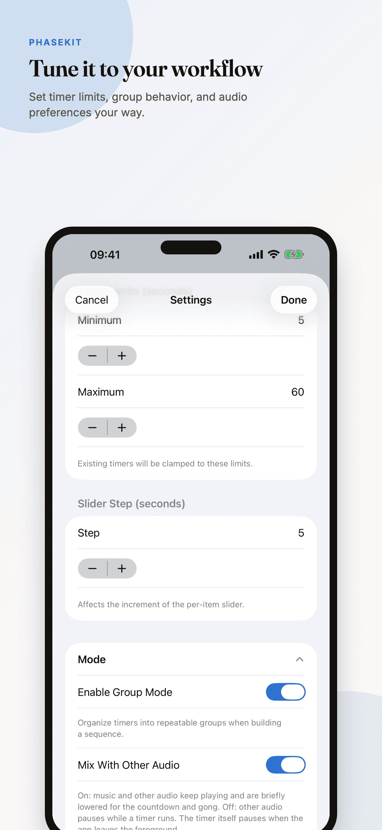 PhaseKit customization