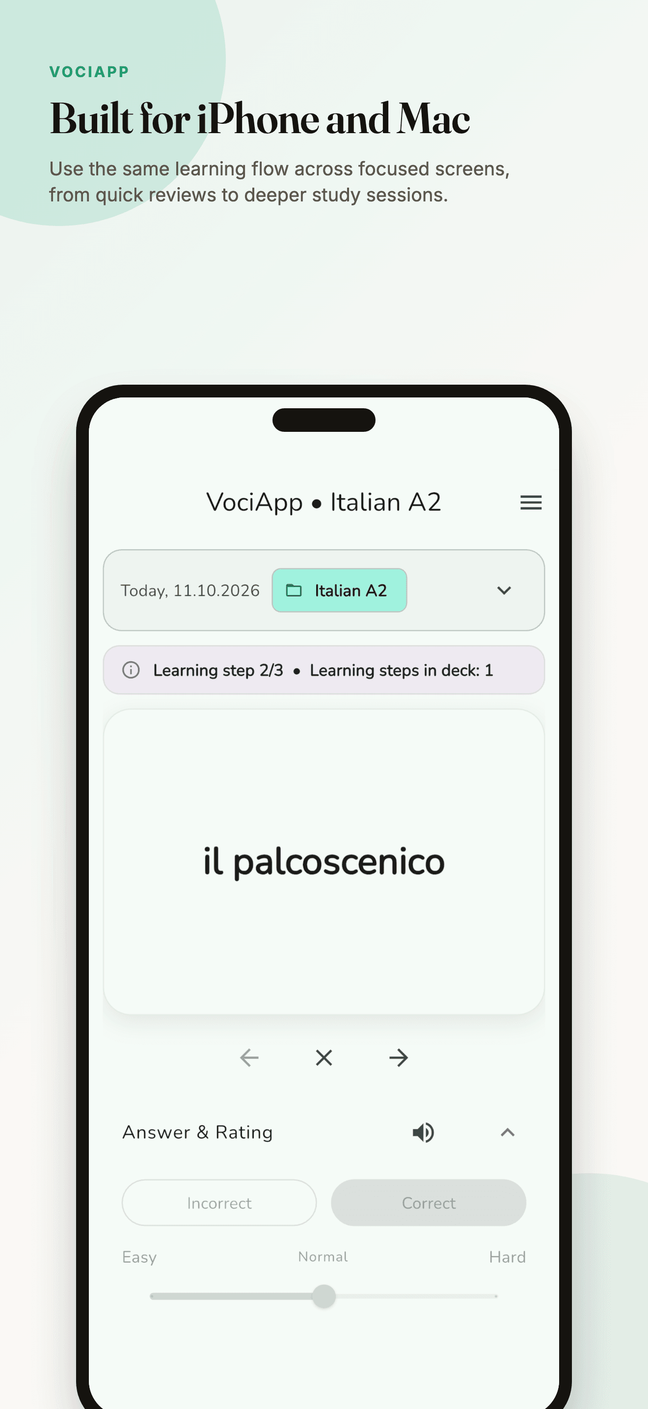 VociApp running on iPhone and Mac